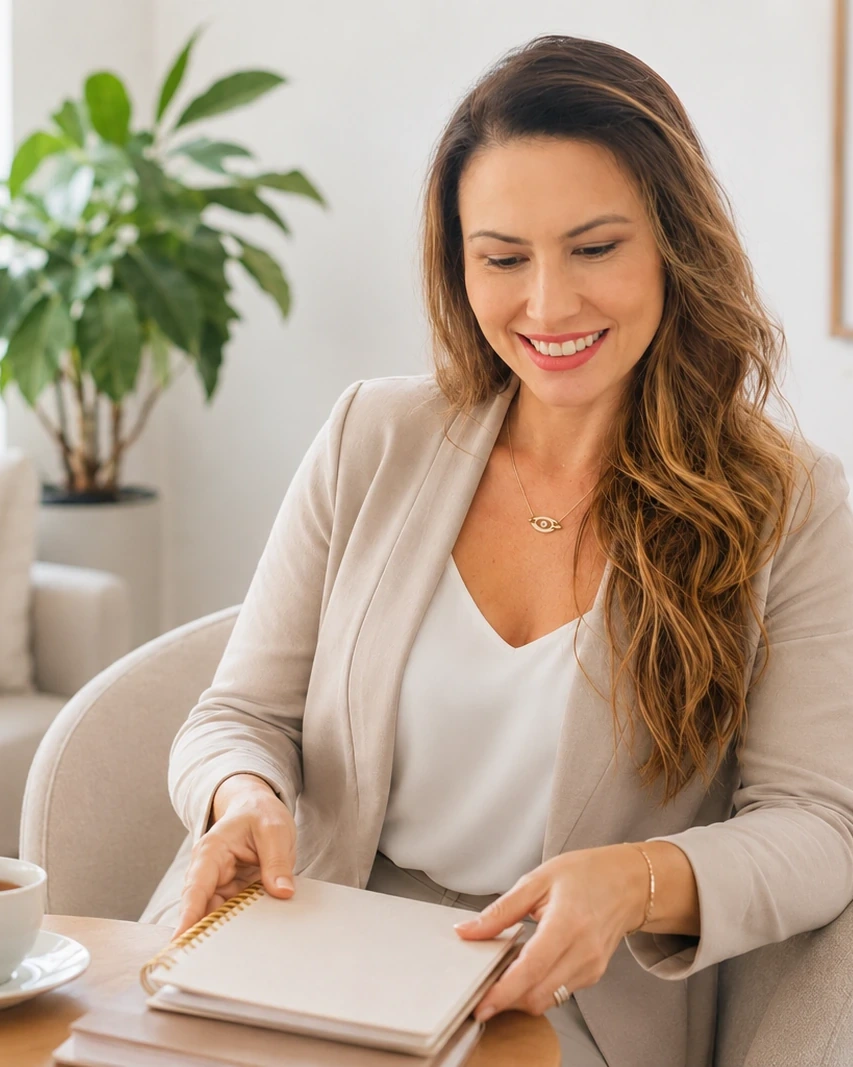Caderno, chá e ambiente sereno de reflexão — Como Funciona