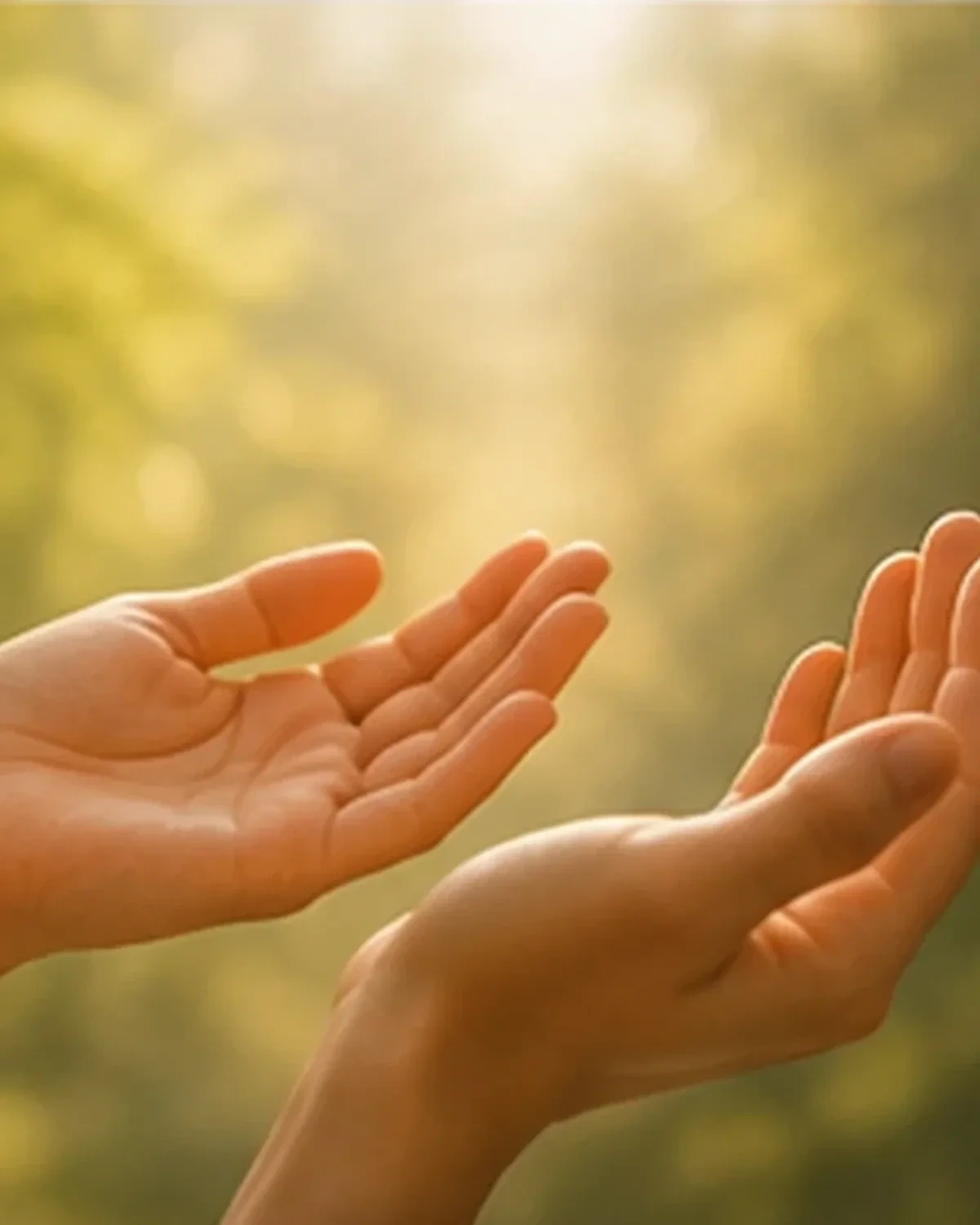 Mãos abertas representando orientação e acolhimento — Orientação Espiritual